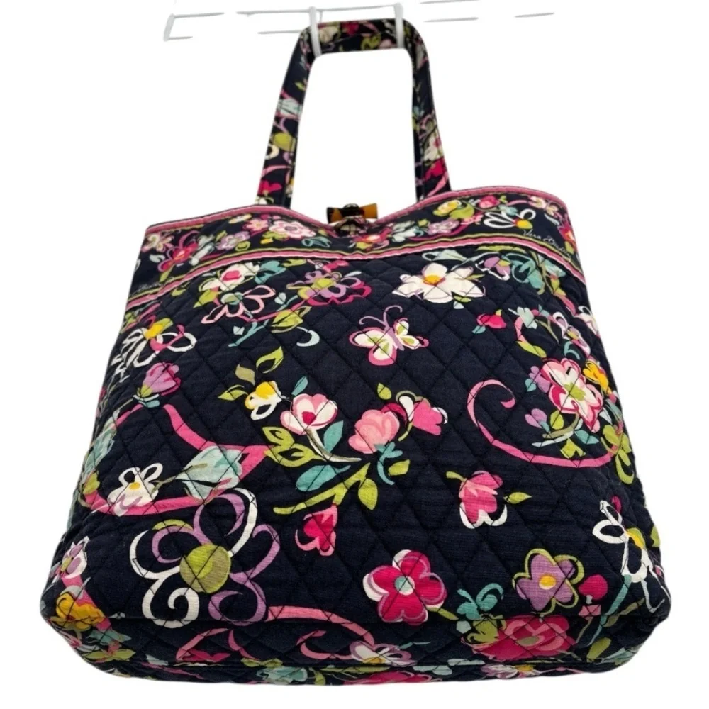 Vera Bradley Women’s “Ribbons” Floral Pattern Quilted Tote Bag